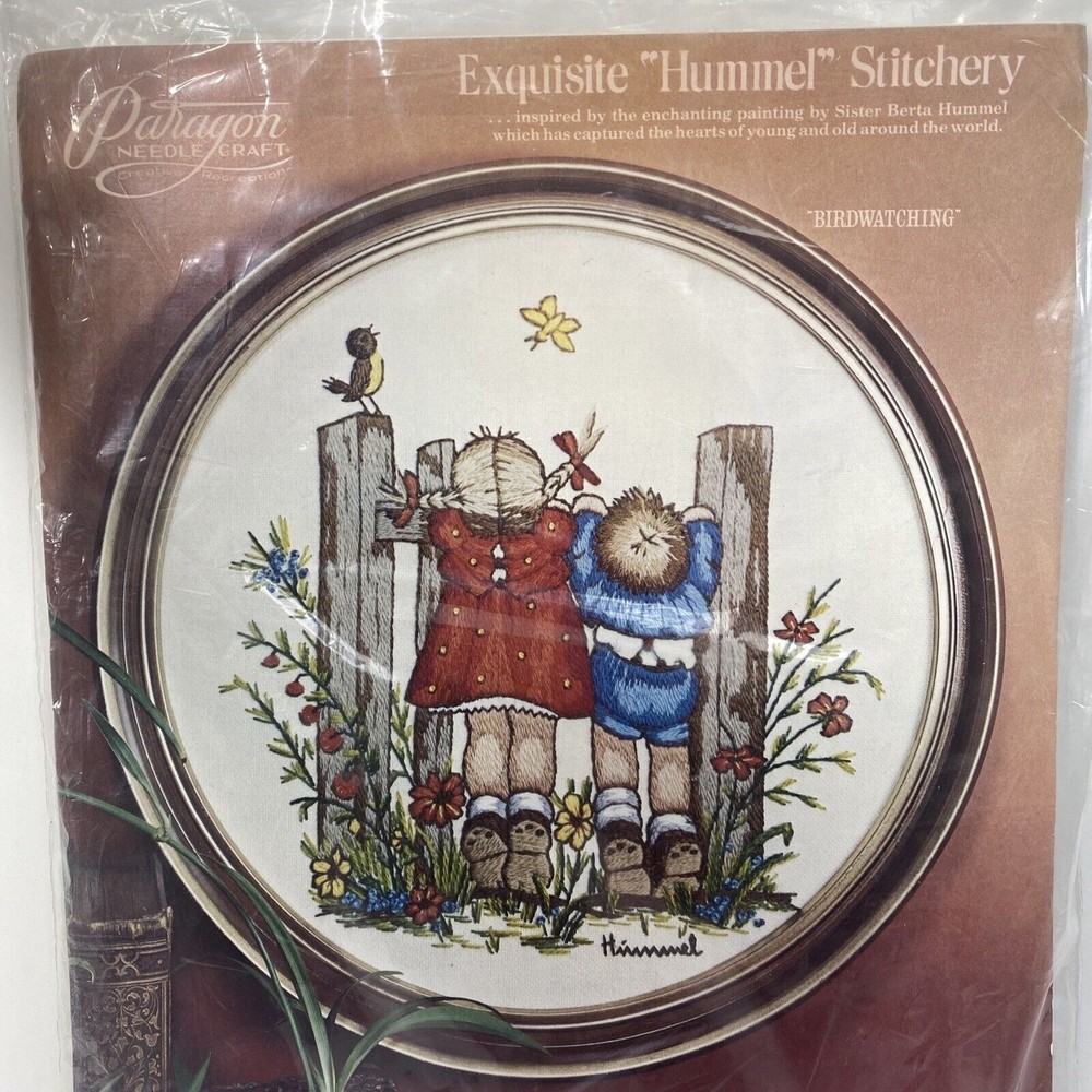 Paragon Needlecraft Hummel Stitchery Kit Birdwatching #0572 Needlepoint Boy Girl